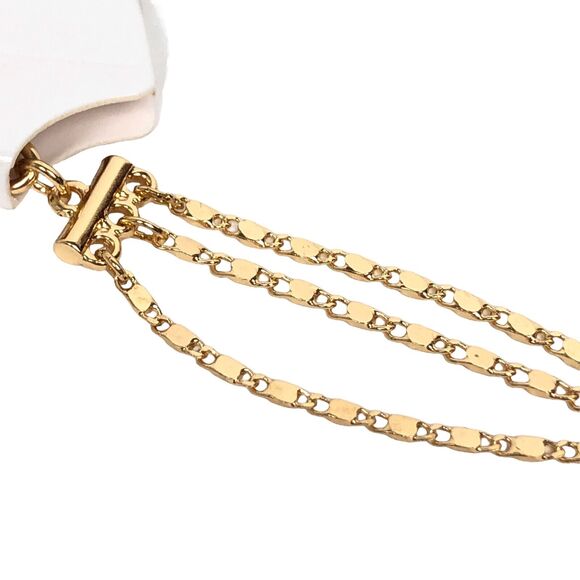 NEW SUGARFIX by BaubleBar Layered Y Chain Necklace Y Drop Gold Color - Picture 3 of 8